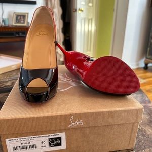 Christian Louboutin New Very Prive Patent Red Sole Pumps